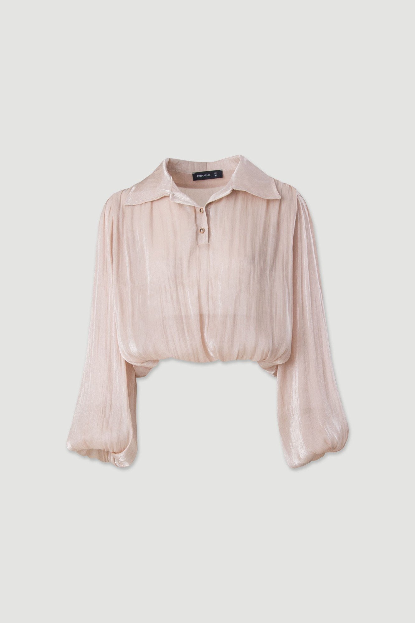 Blusa curta em georgette acetinado com corte abalonado (+ cores)