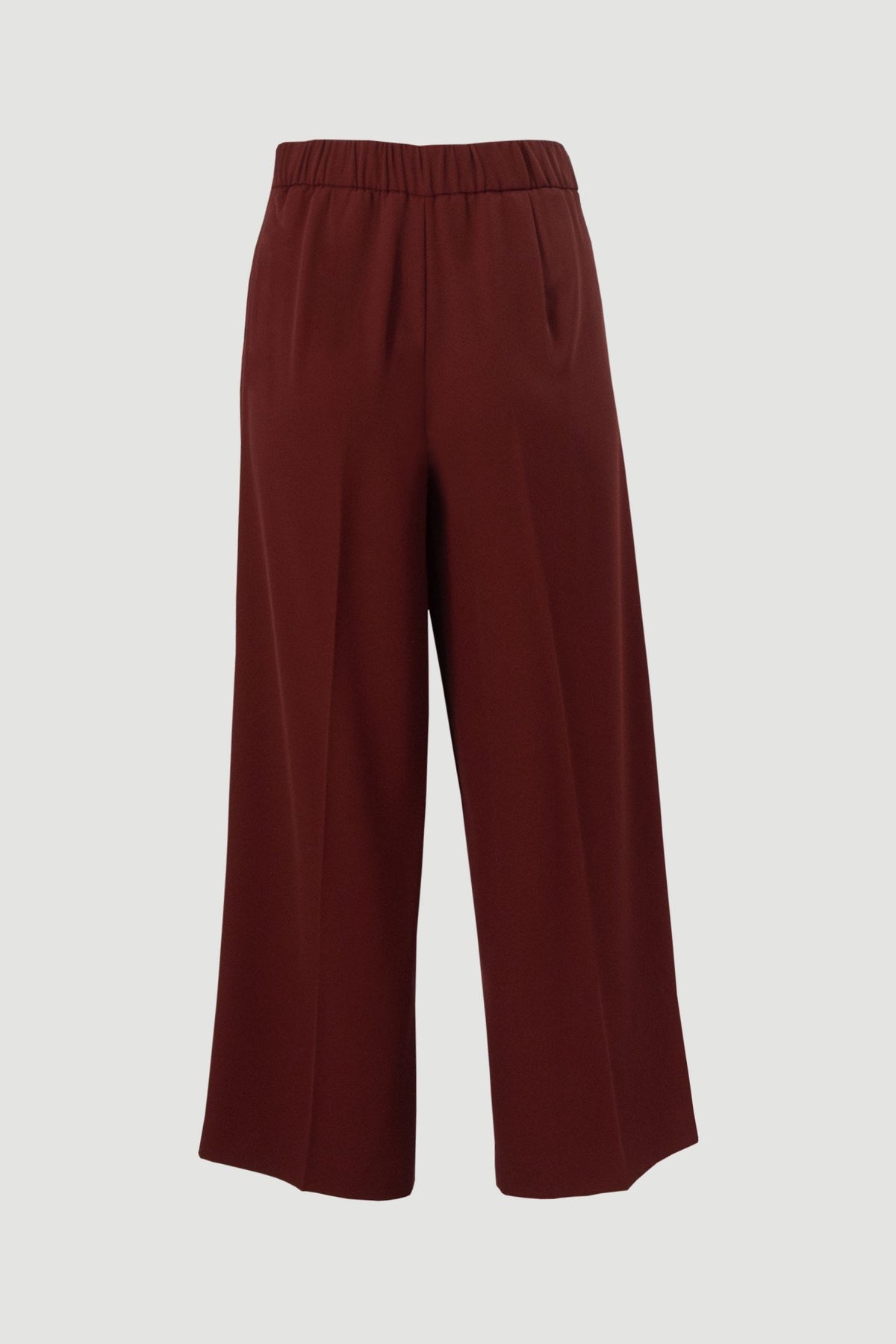 Calça culotte fluida com cintura elástica