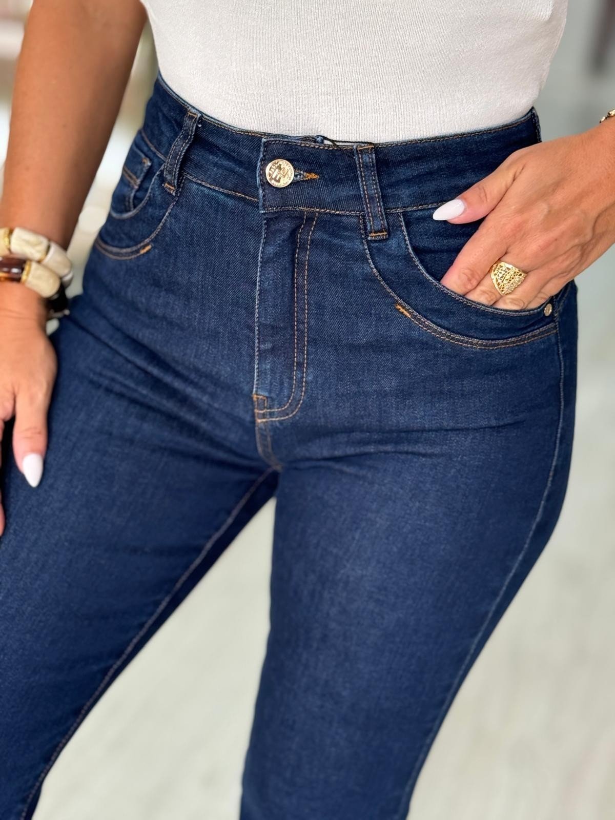 Jeans bootcut de cintura média