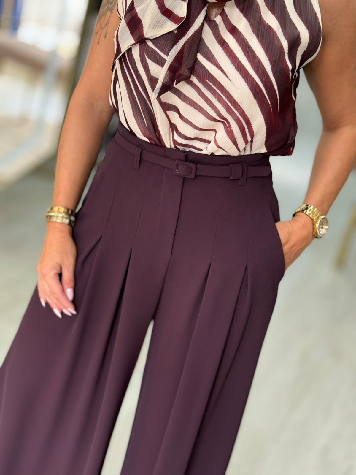 Calças wide leg