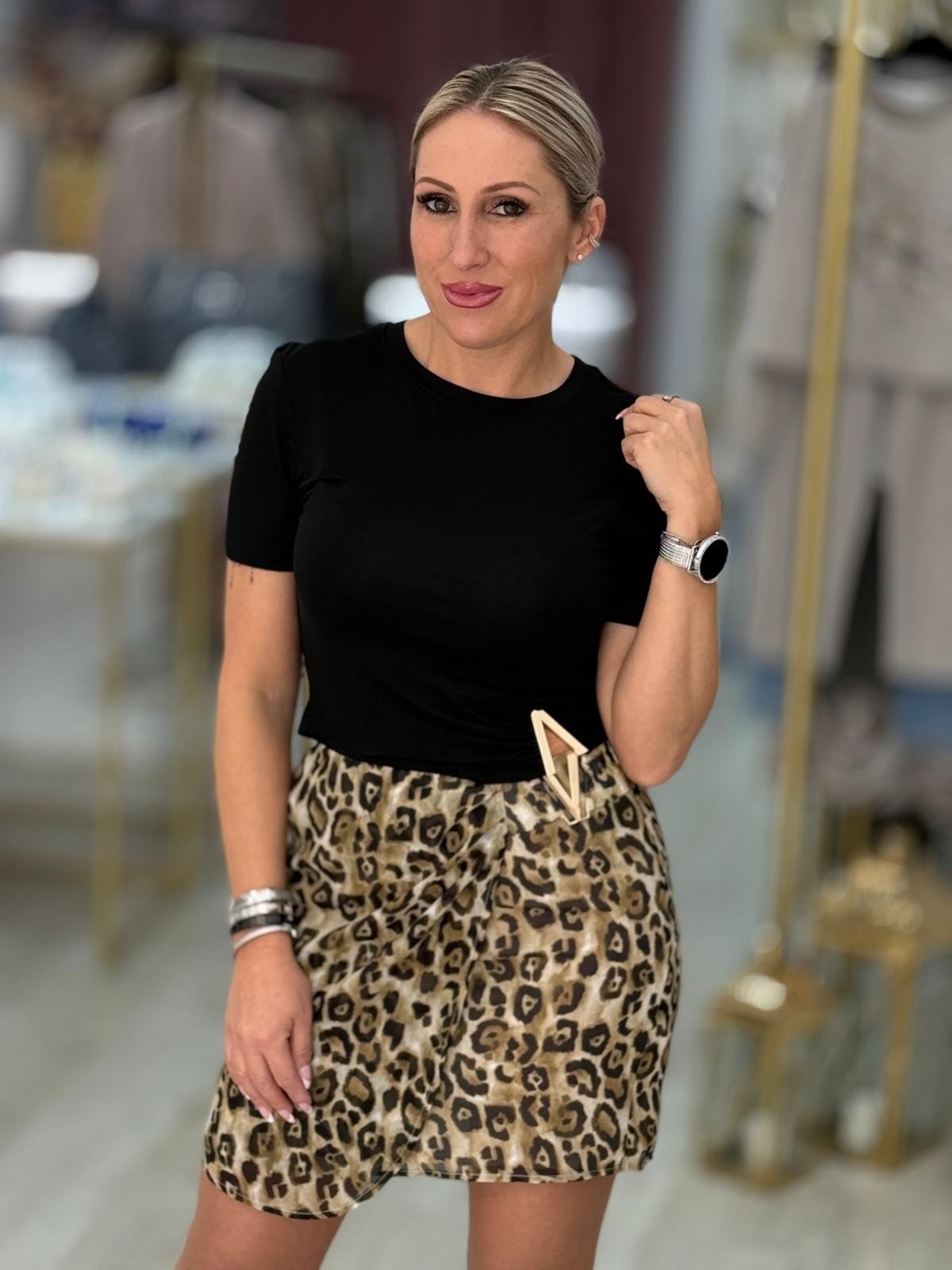 Saia curta animal print