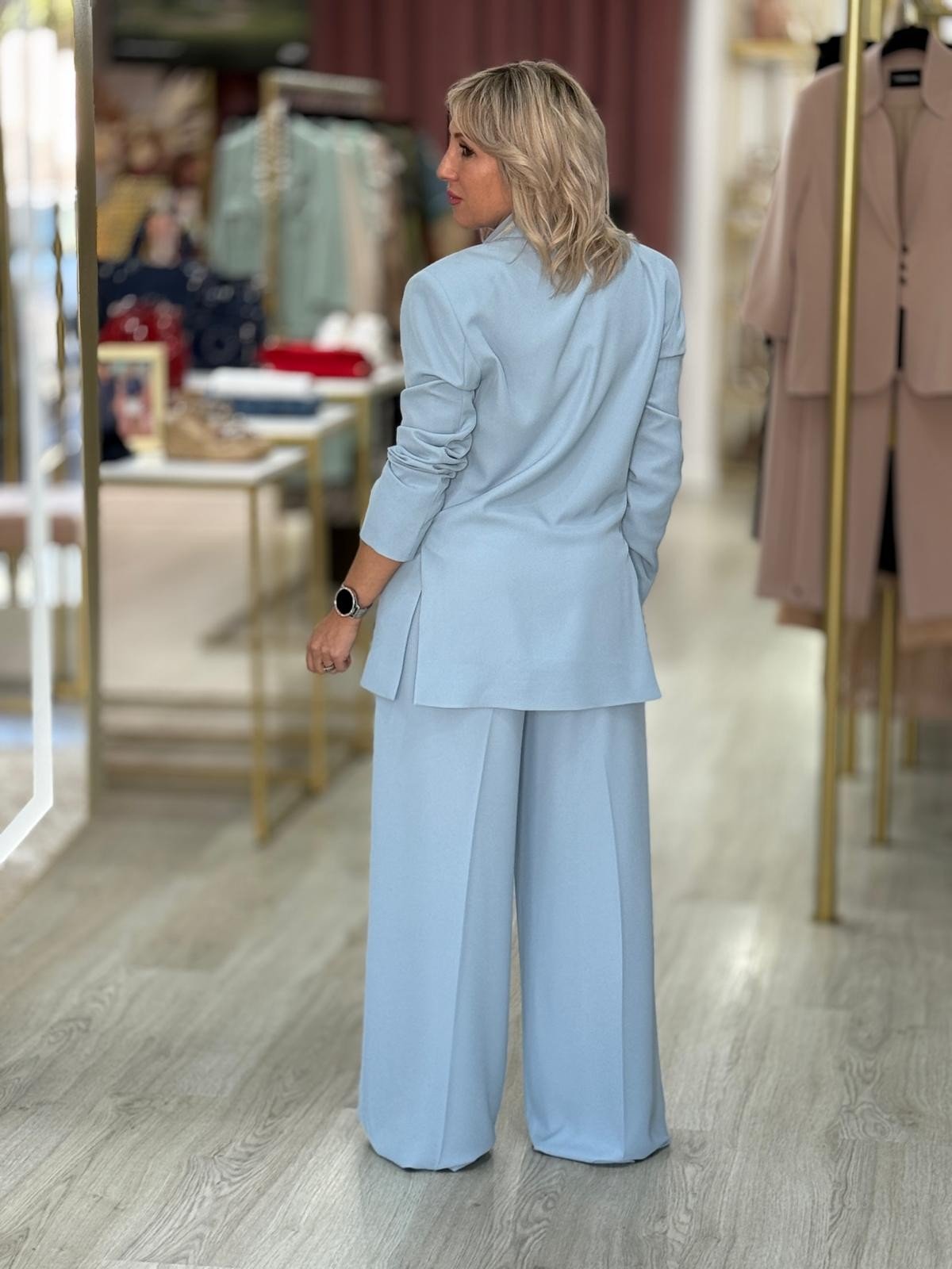 Blazer comprido de trespasse