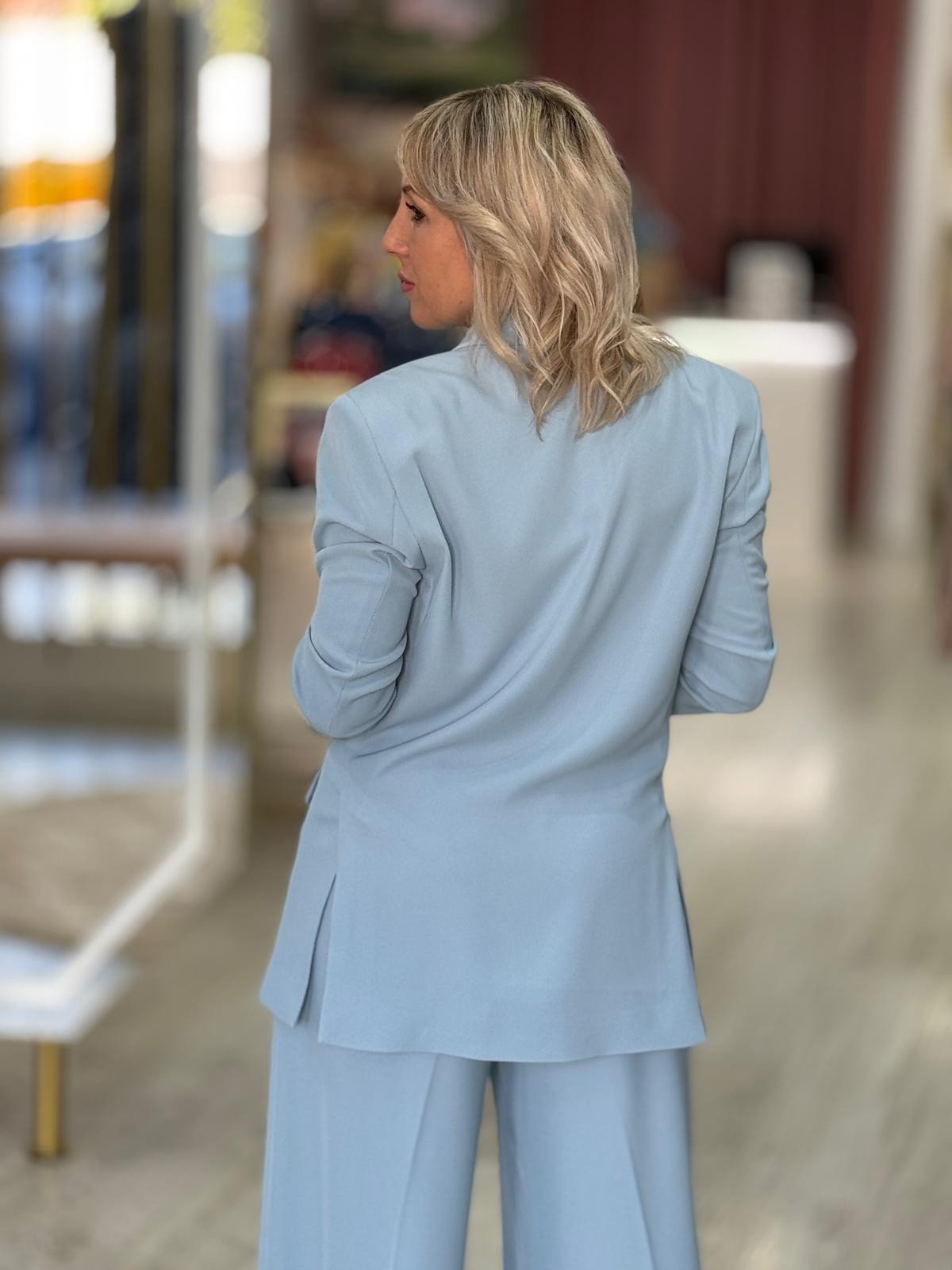 Blazer comprido de trespasse