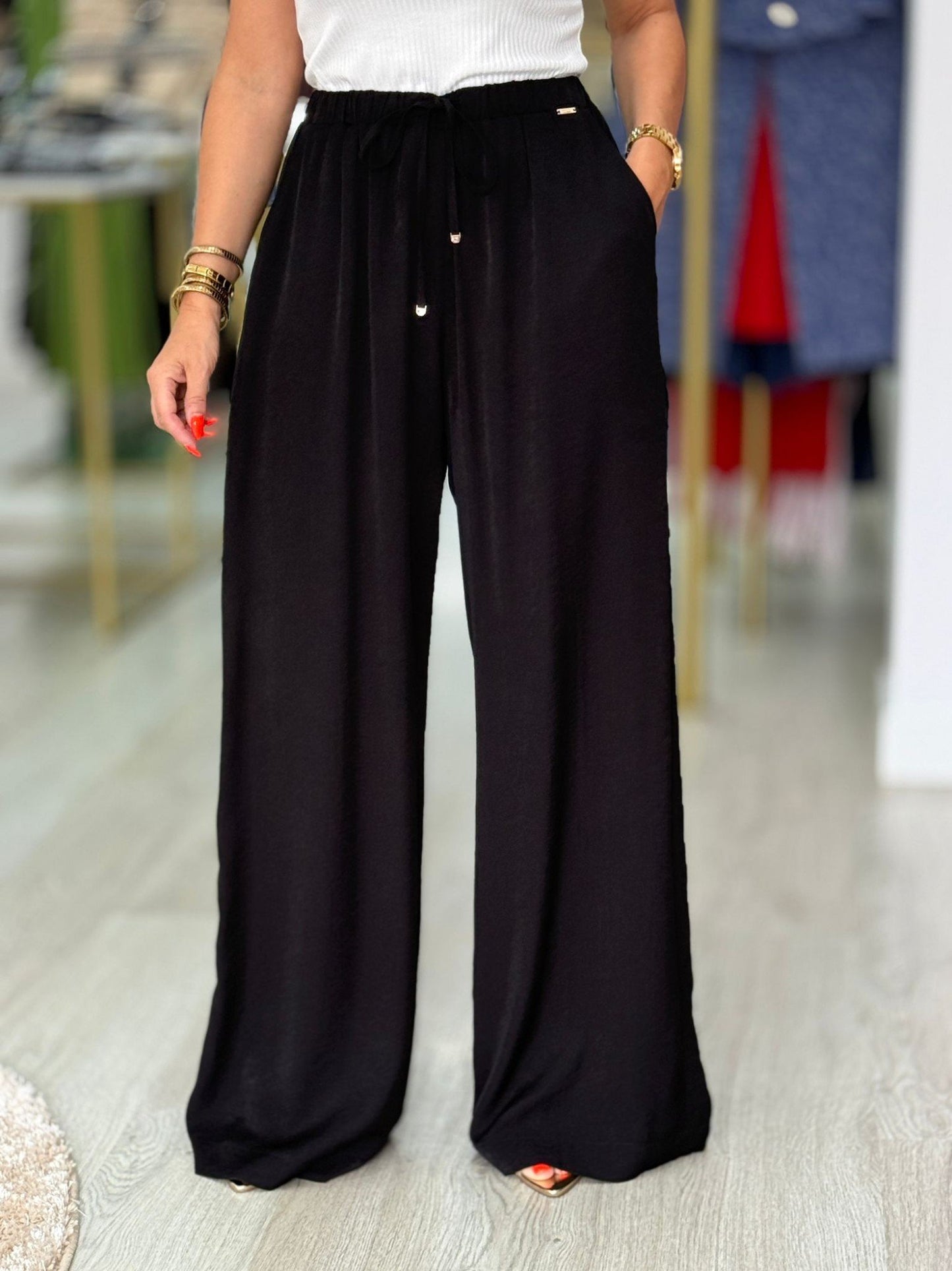 Calça wide leg