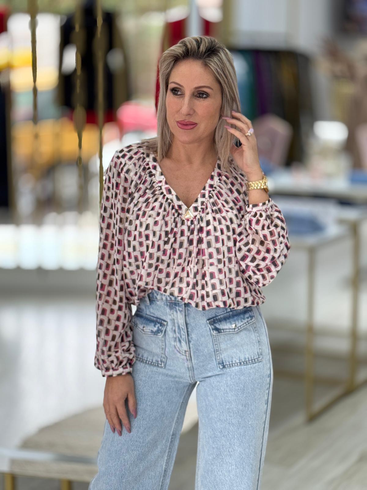 Blusa curta com elástico
