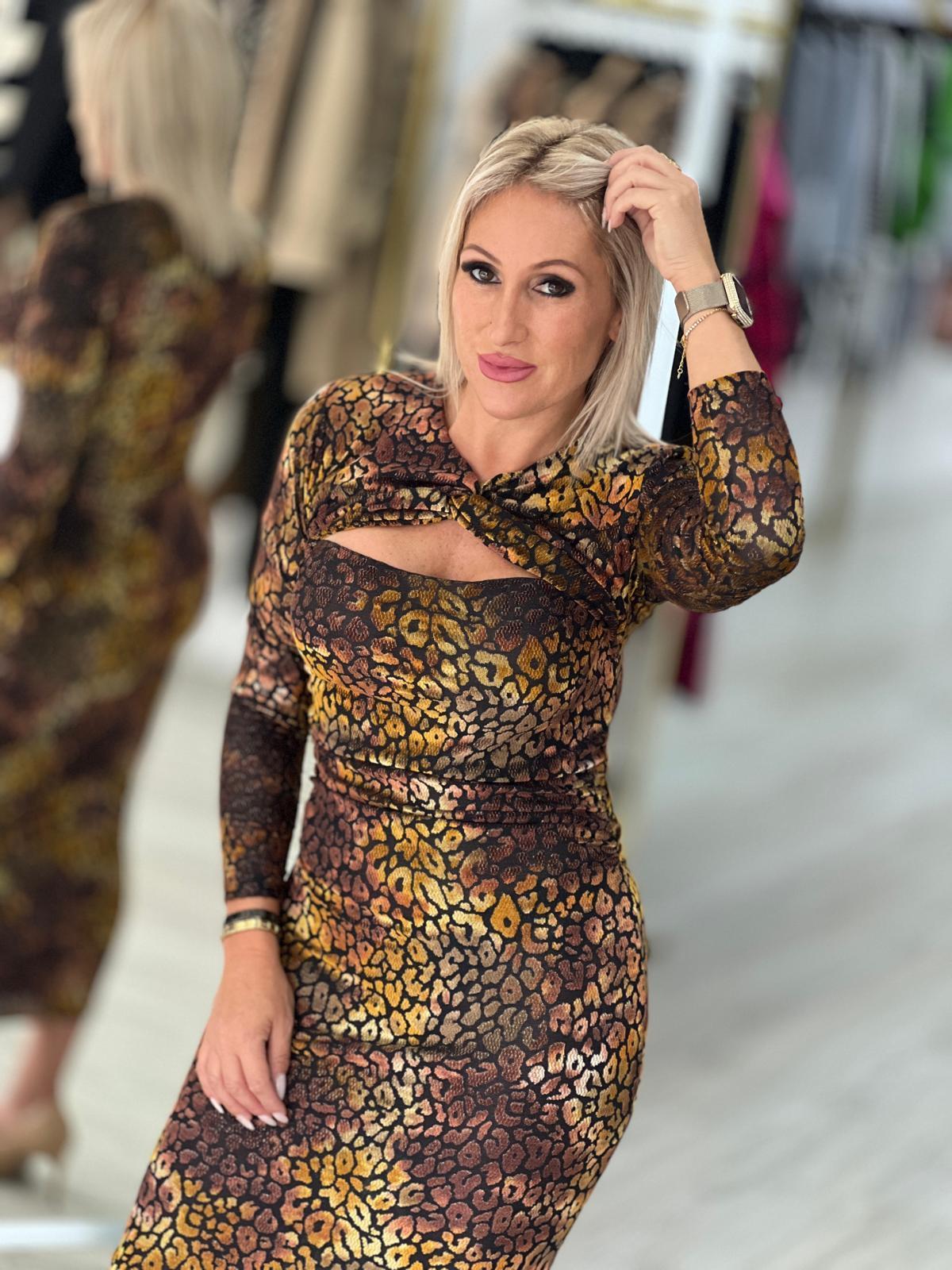 Vestido tubo animal print
