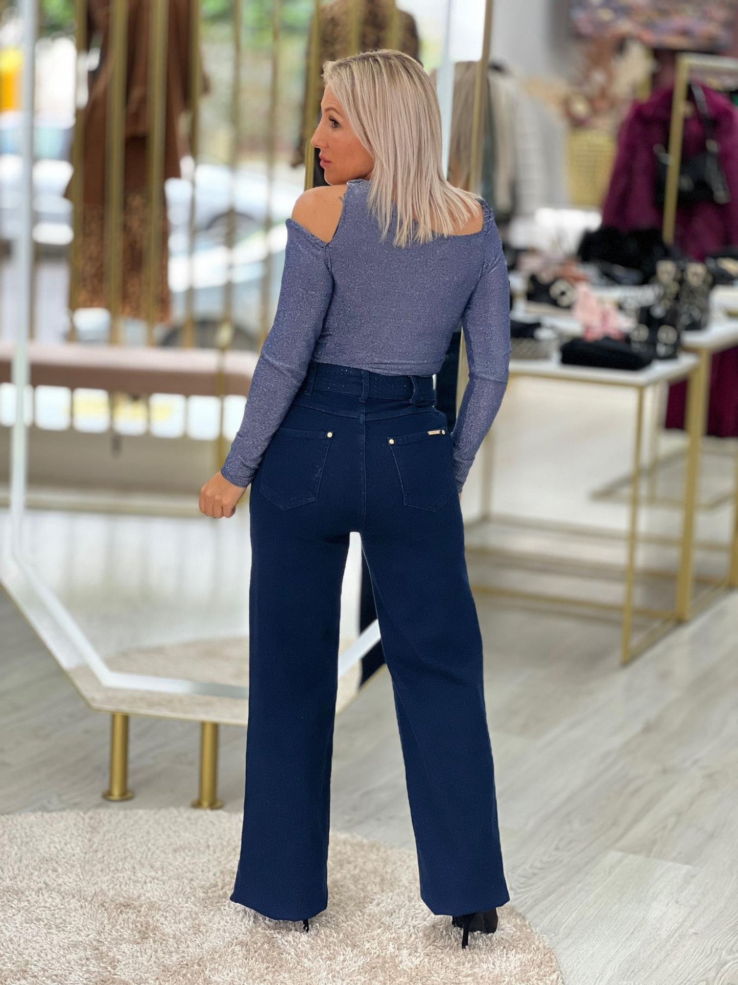 Body malha brilhante