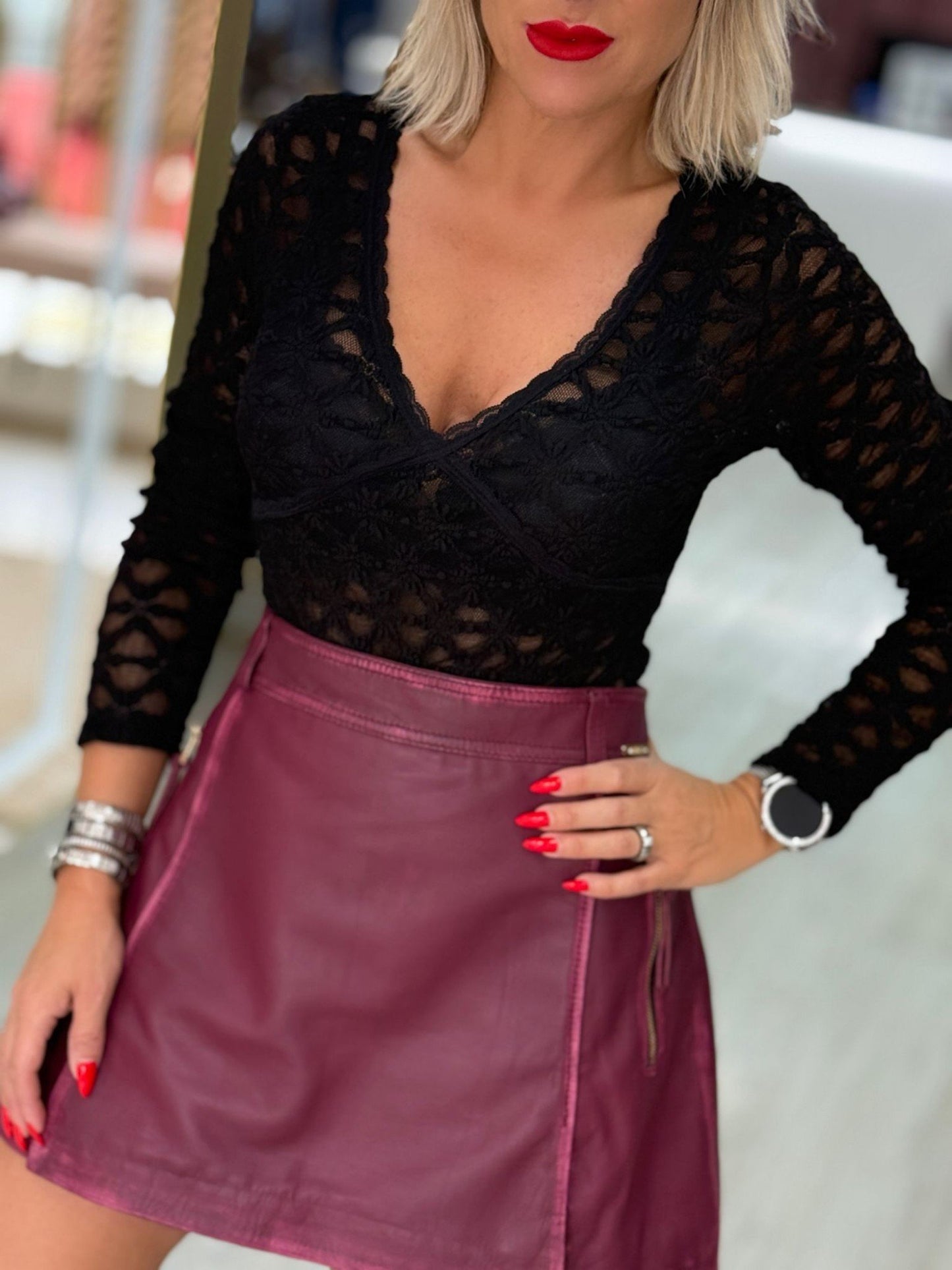 Saia Calção em Pele