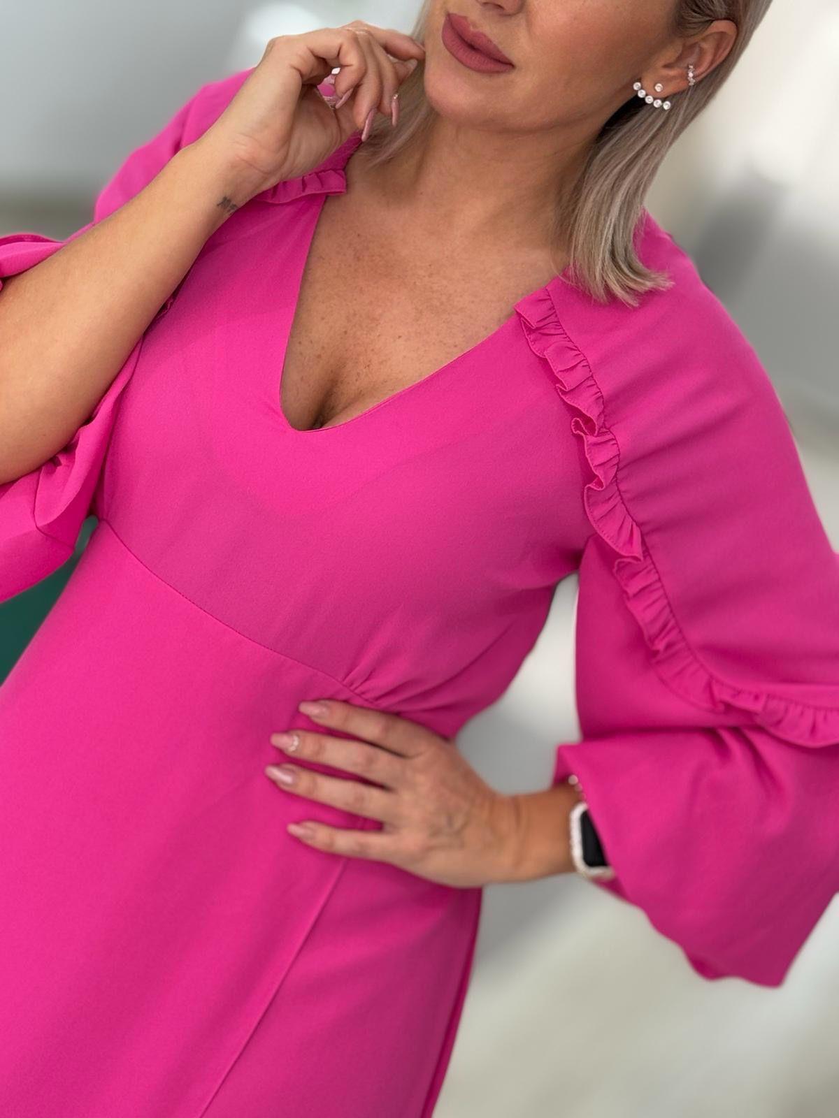 Vestido comprido com folhos