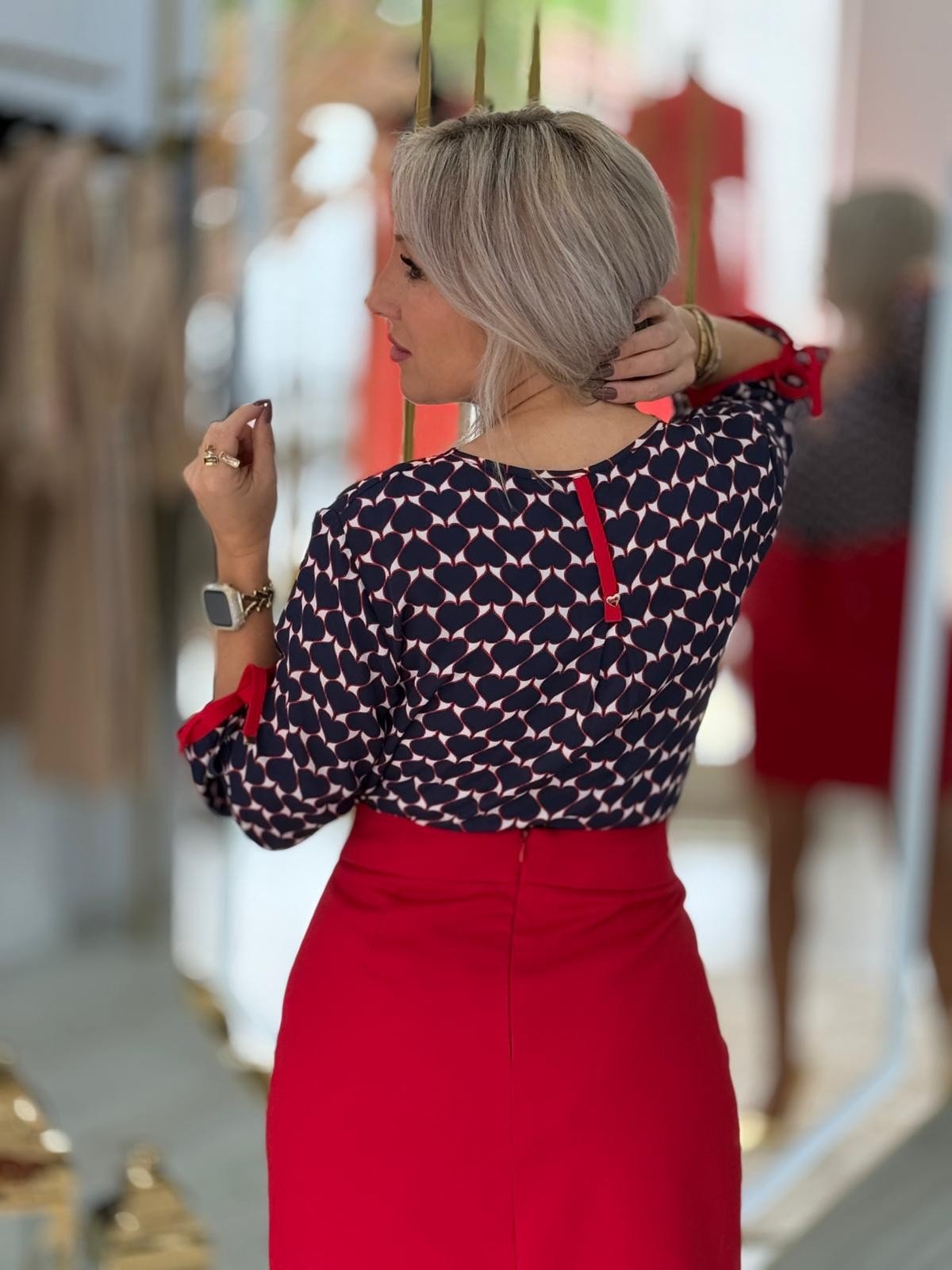 Túnica estampa corações