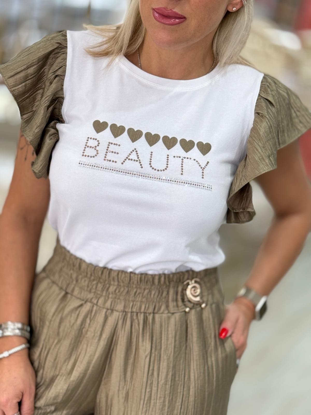 T-shirt folhos