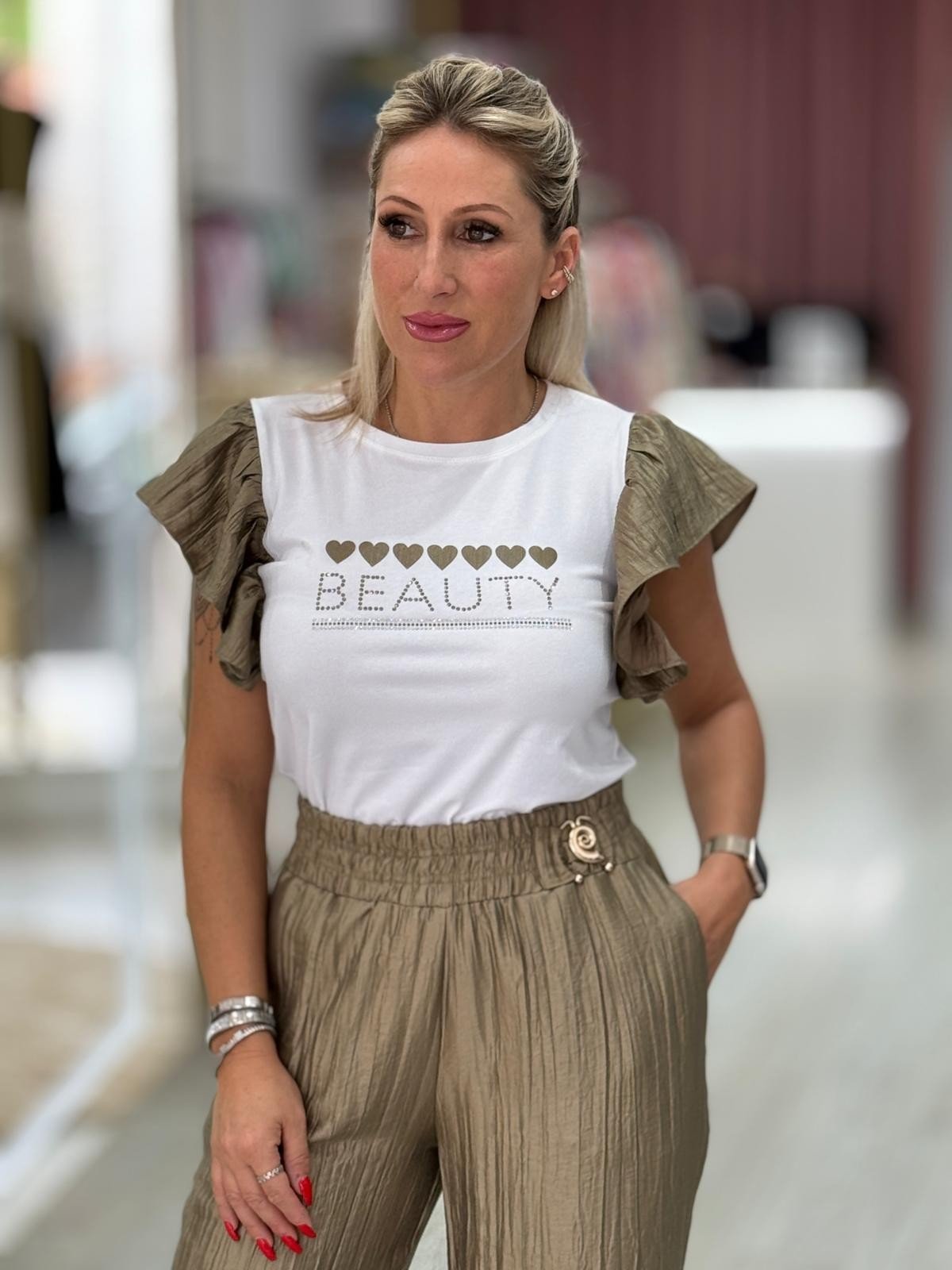 T-shirt folhos