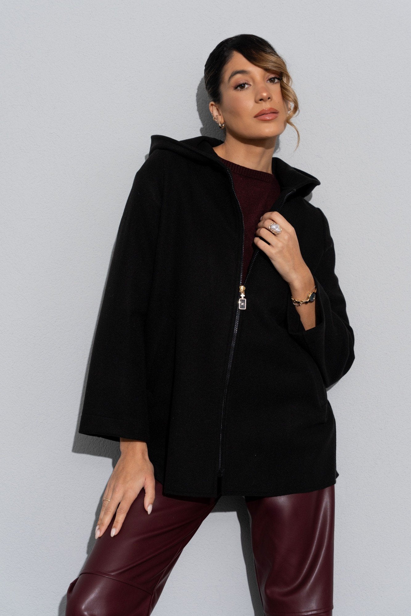 Casaco de fazenda com capuz