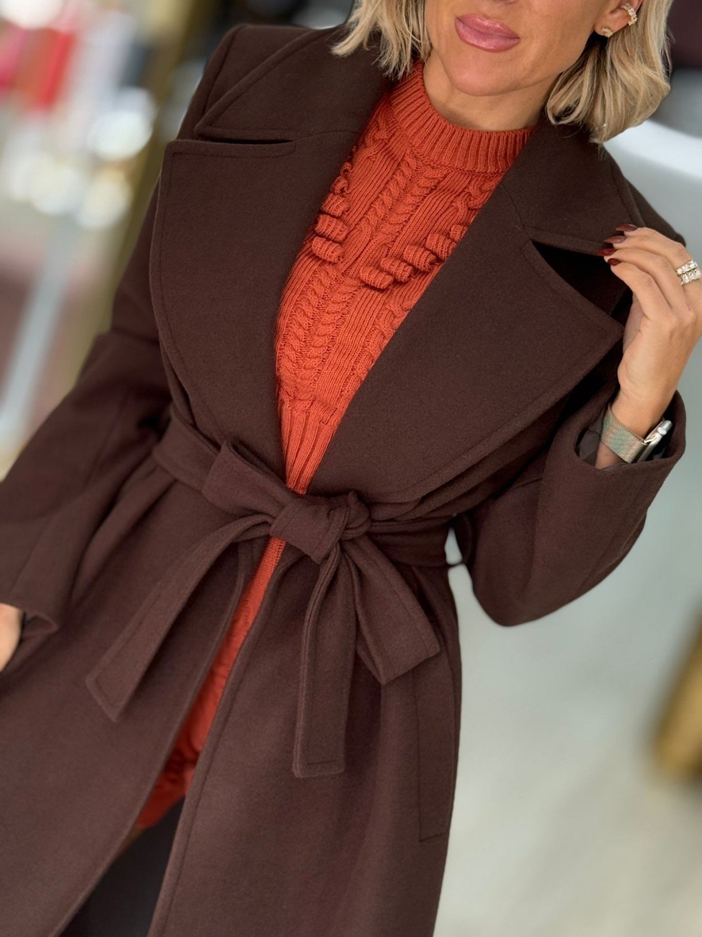 Casaco de fazenda comprido com cinto (+ cores)