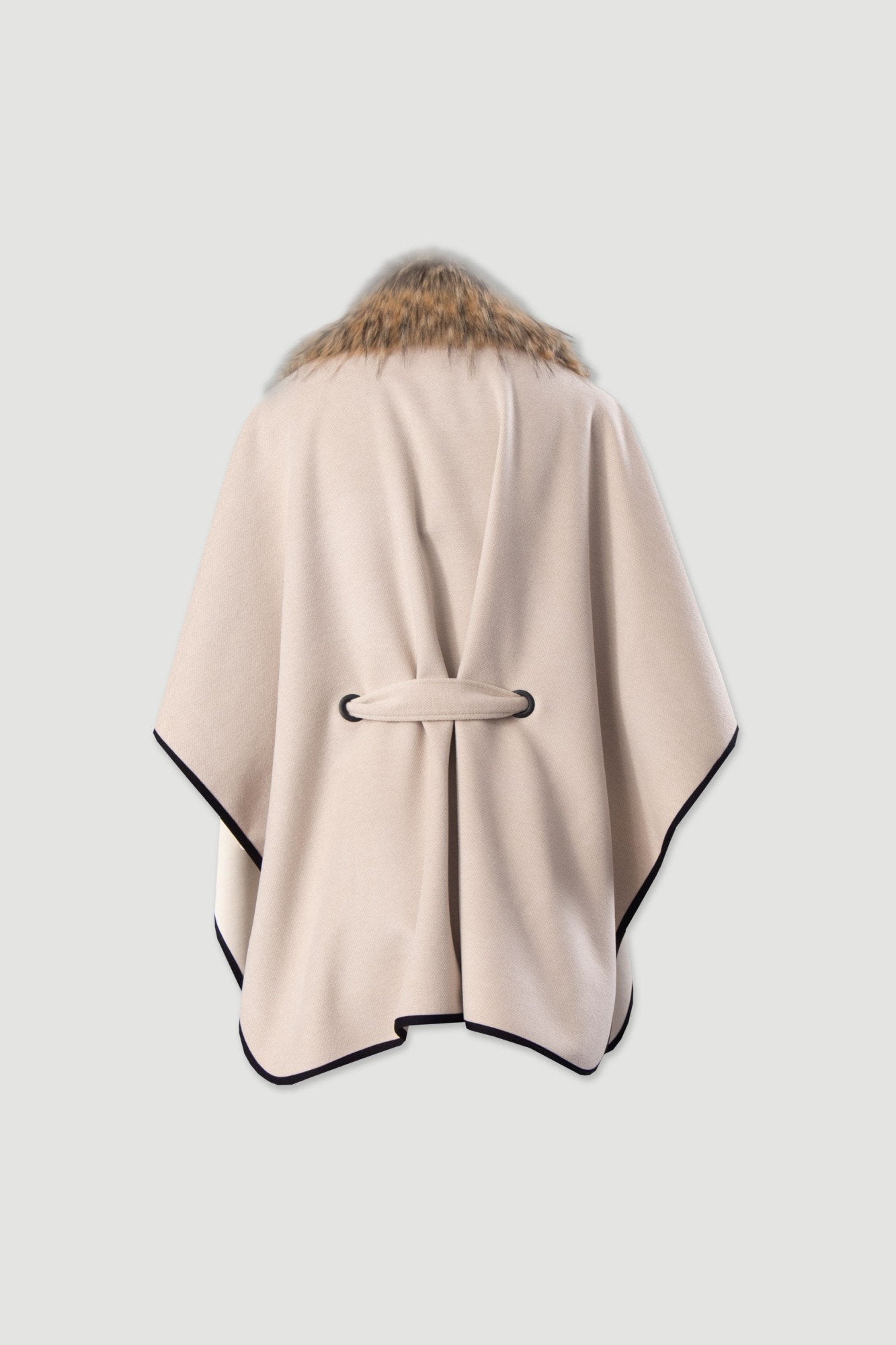 Capa com gola de pelo e cinto (+ cores)