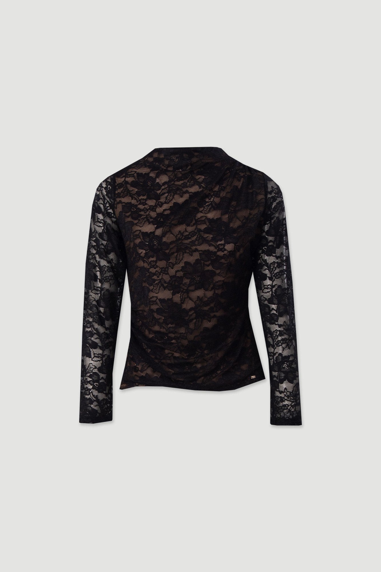 Camisola em tecido rendado com detalhe de franzido (+ cores)