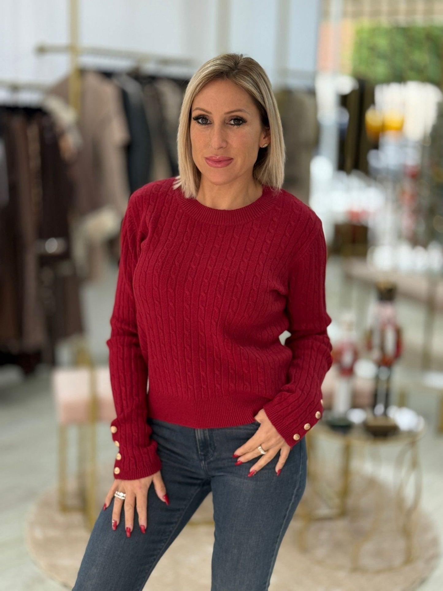 Camisola de malha com detalhe de botões na manga (+ cores)