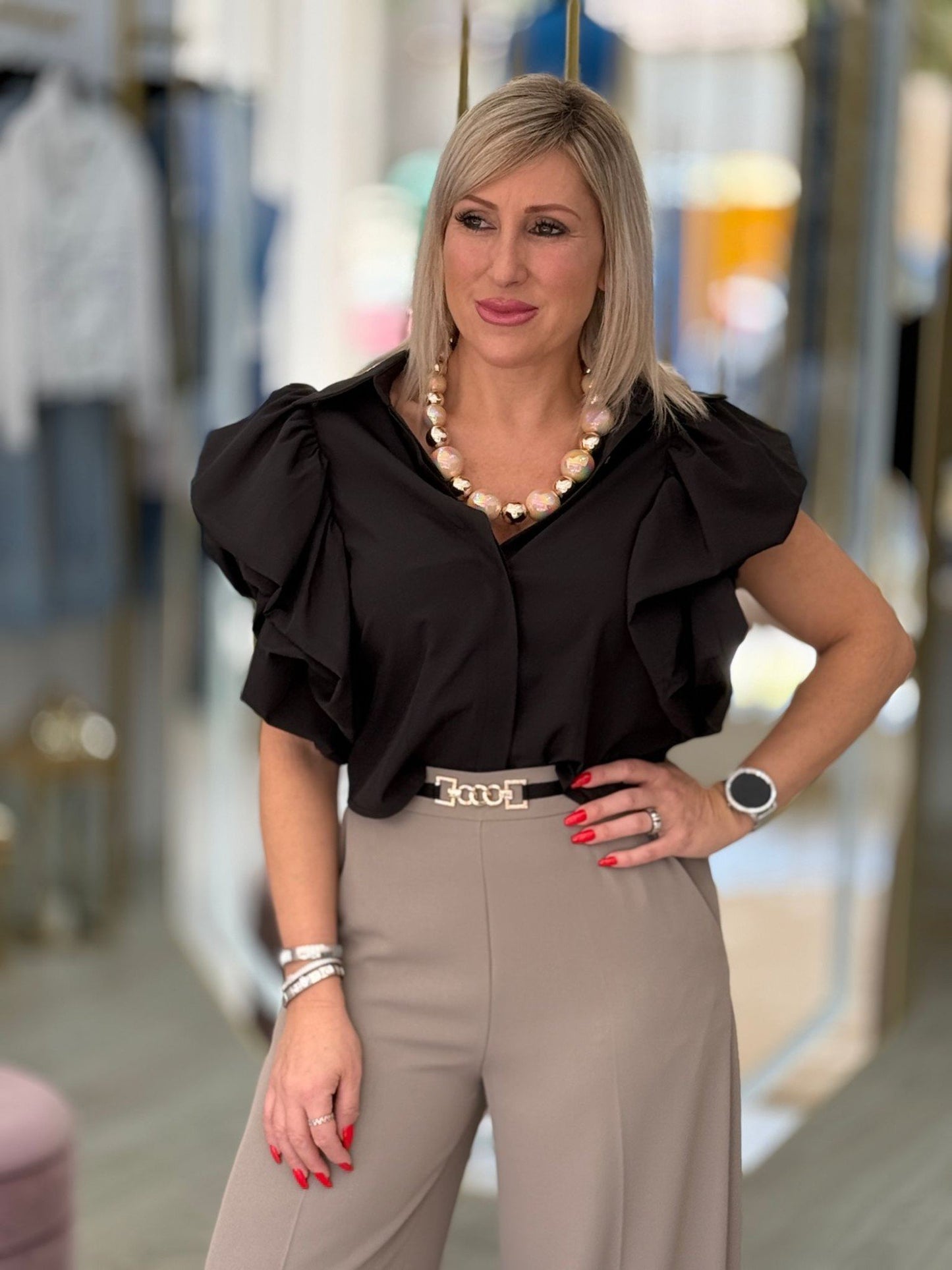 Blusa curta com manga dupla em folhos (+ cores)