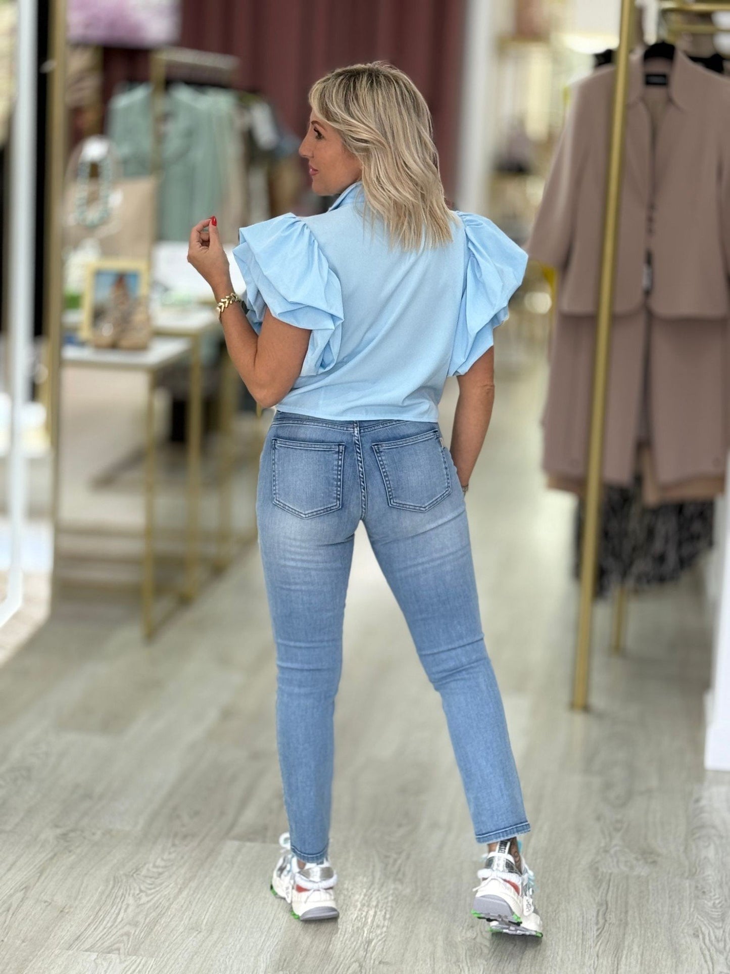 Blusa curta com manga dupla em folhos (+ cores)