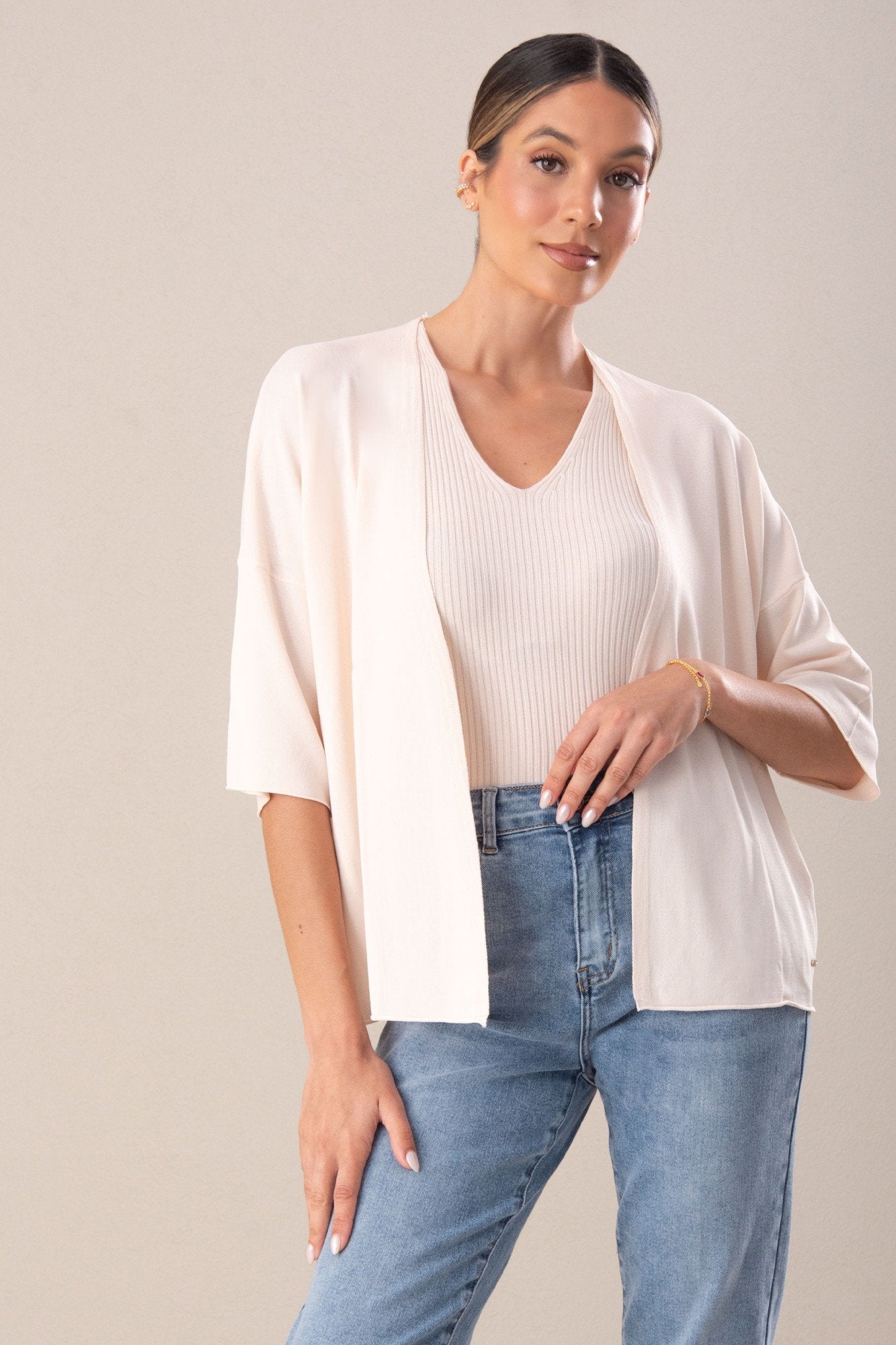 Conjunto de Malha: Casaco e Top