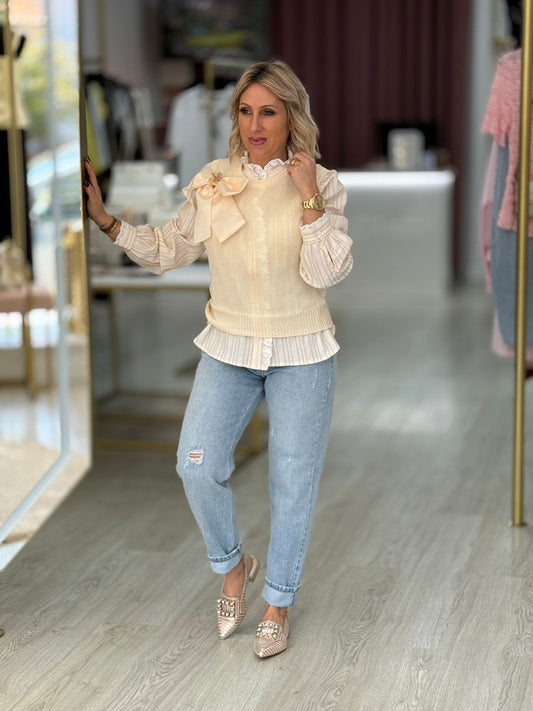 Coordenado colete e blusa