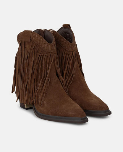 Bota de camurça franjas