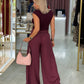 Calça pantalona de cintura subida