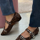 Sapatos leopardo com fivela
