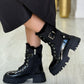 Bota militar verniz