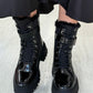 Bota militar verniz