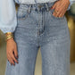 Jeans wide leg com brilhos