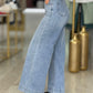 Jeans wide leg com brilhos