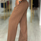 Calça straight em tecido com linho