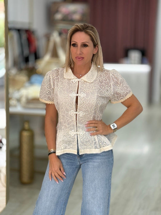 Blusa bordado inglês