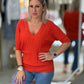 Camisola de malha decote em V