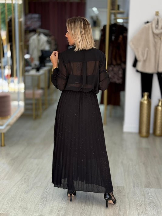 Saia comprida com strass