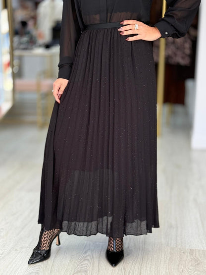 Saia comprida com strass