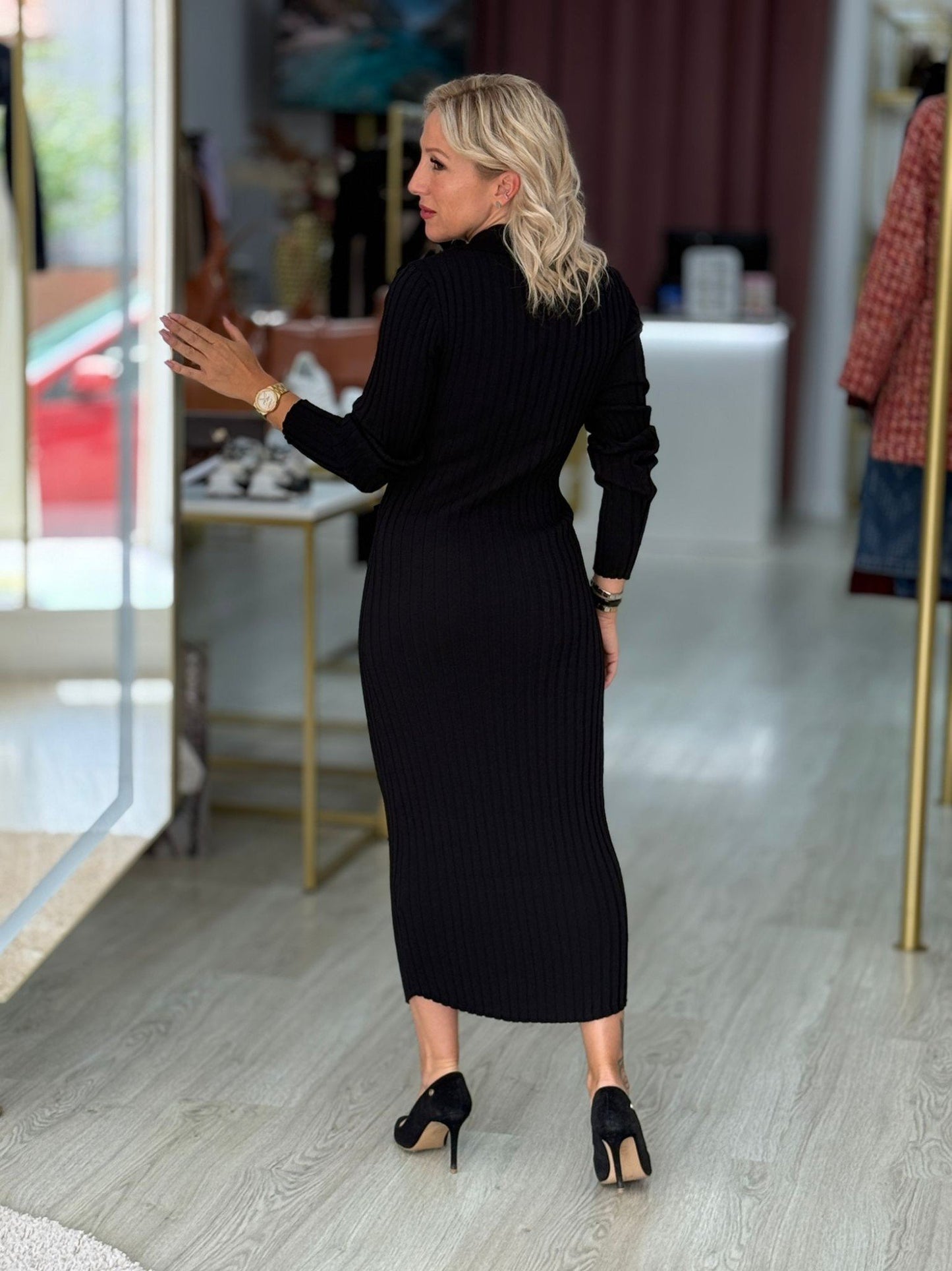 Vestido de malha comprido