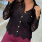 Camisa cropped em renda