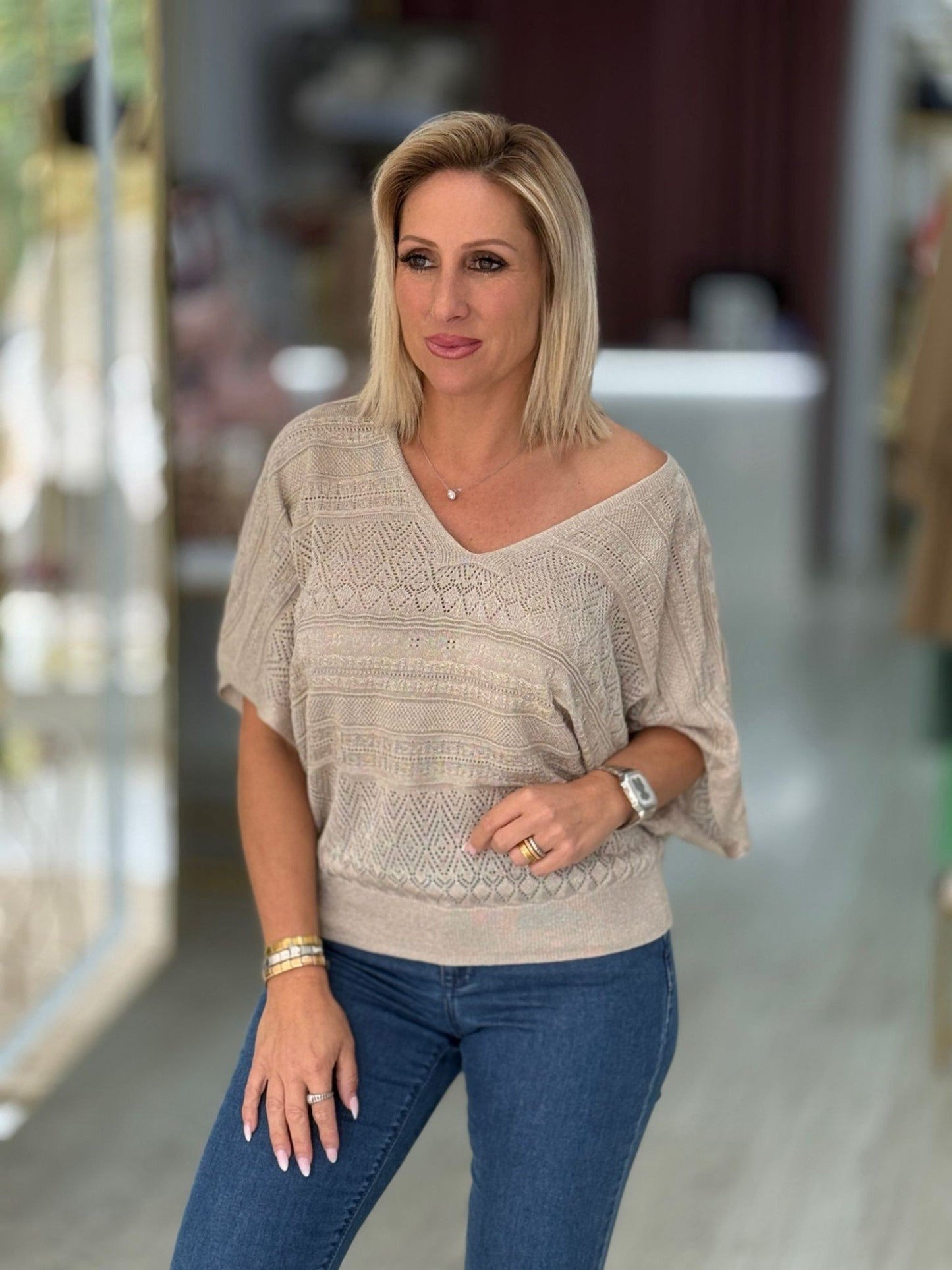 Camisola oversize com lurex (+ cores)