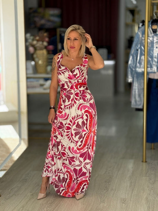 Vestido comprido estampado