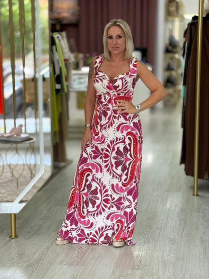 Vestido comprido estampado