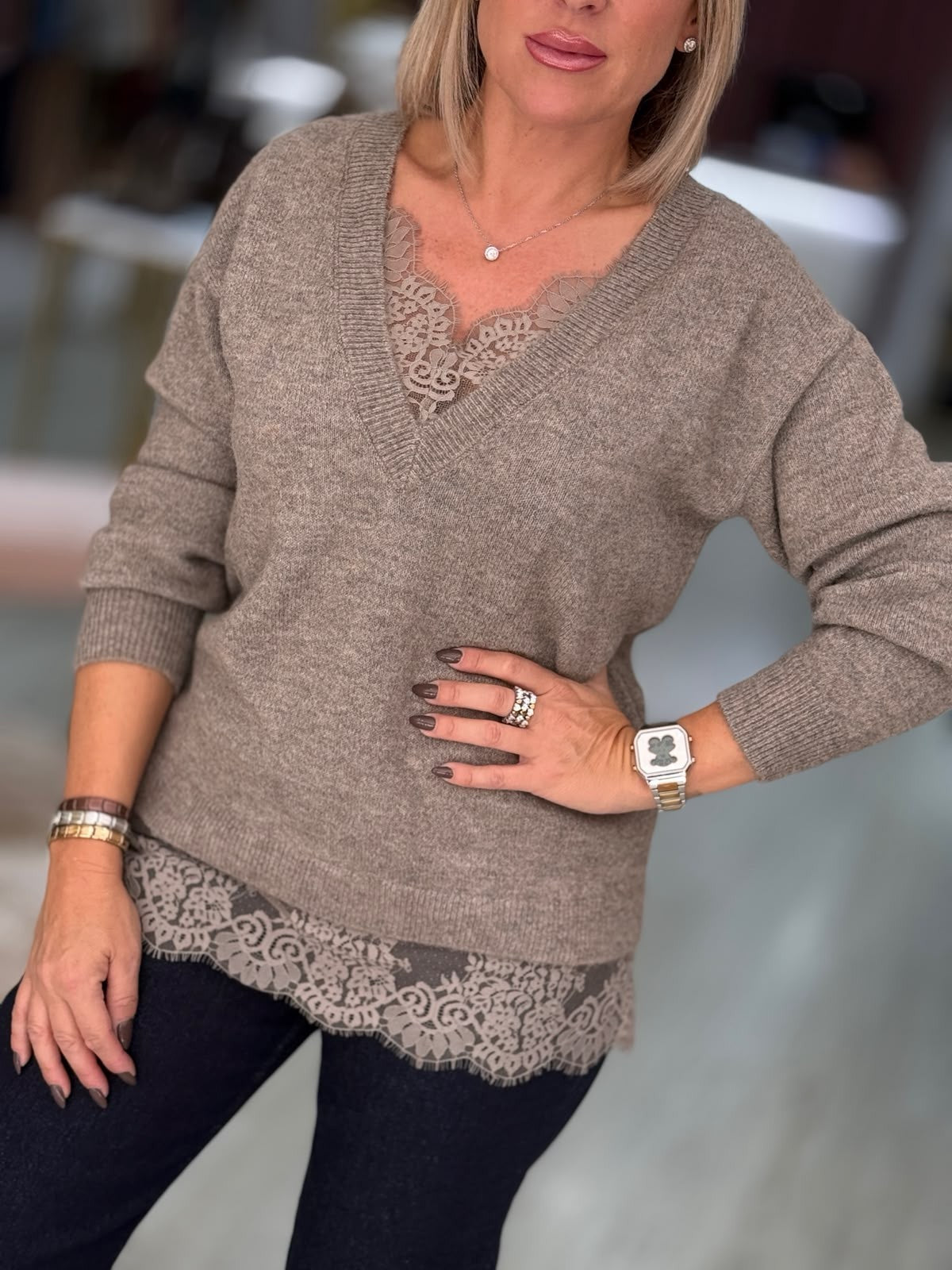 Camisola com renda