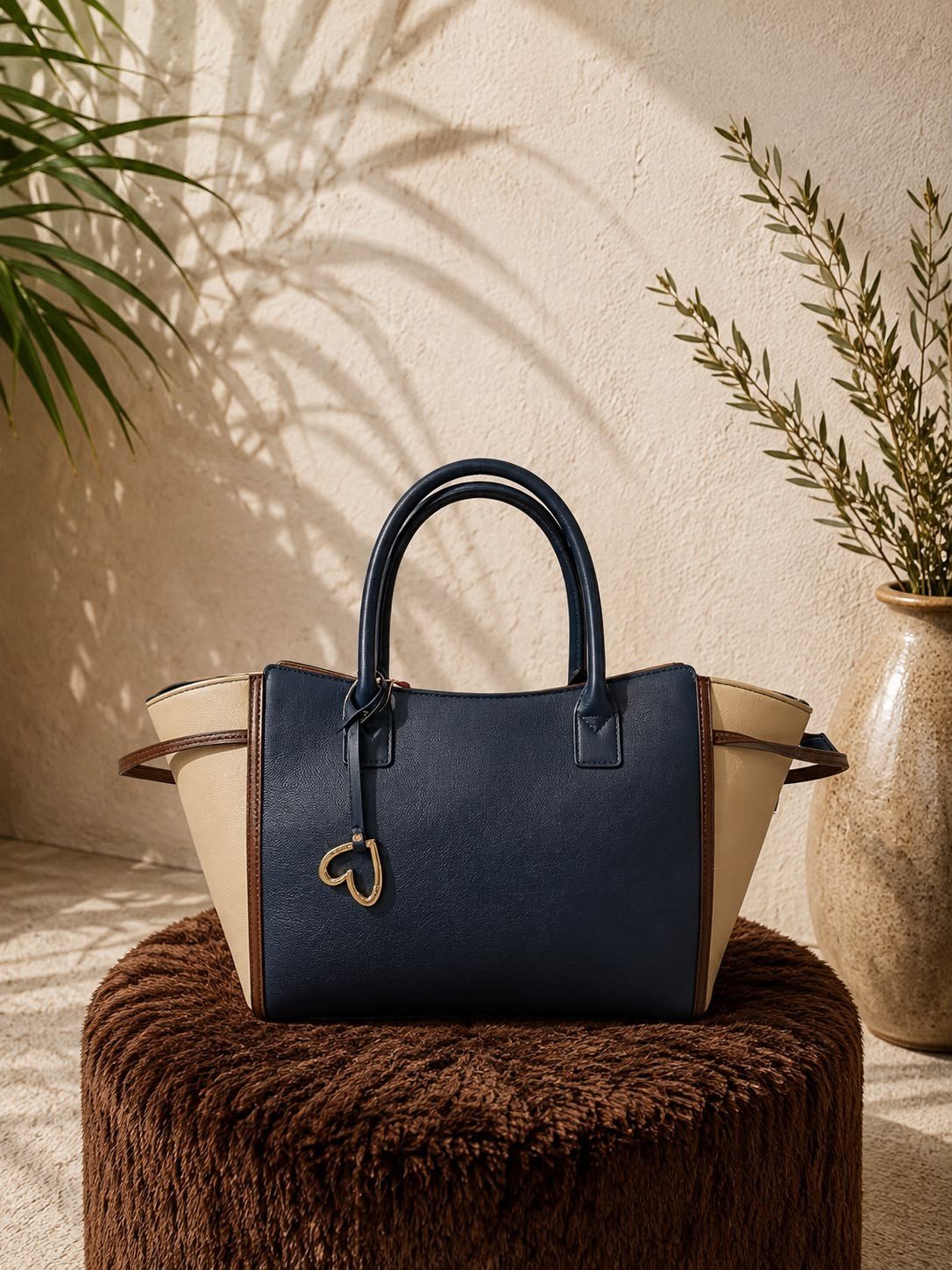 Shopper tricolor azul