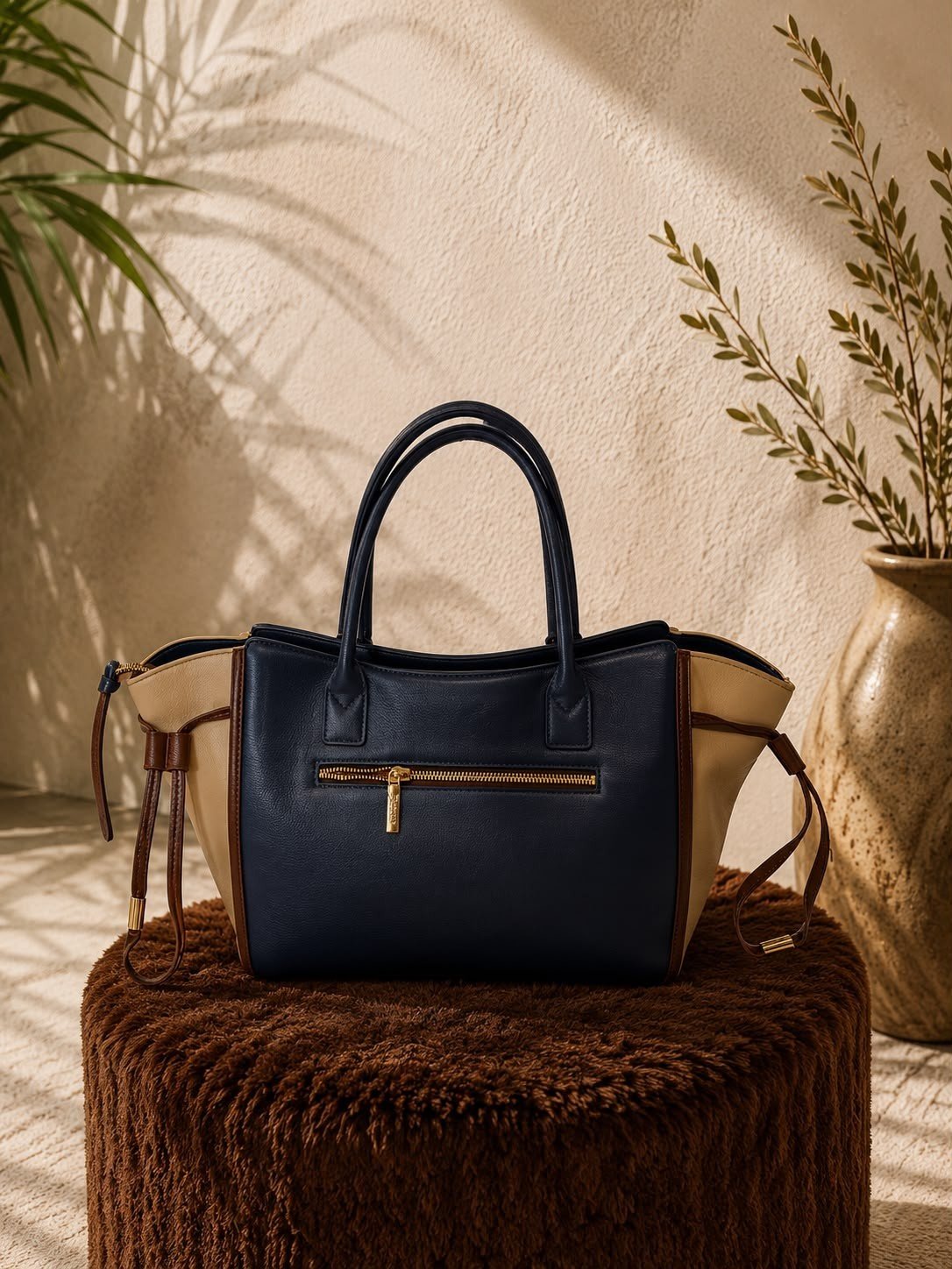 Shopper tricolor azul