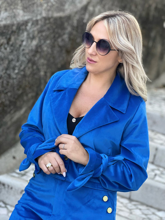 Casaco curto de veludo