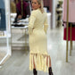 Vestido de malha com franjas