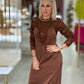 Vestido cetim com renda