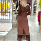 Vestido cetim com renda