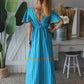 Vestido comprido riscas